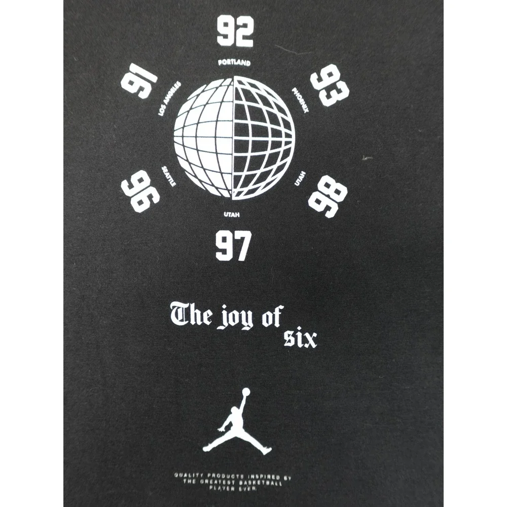 Jordan‎ The Joy of Six T-Shirt Mens Medium Black AT8927-PHM Graphic Tee Jumpman